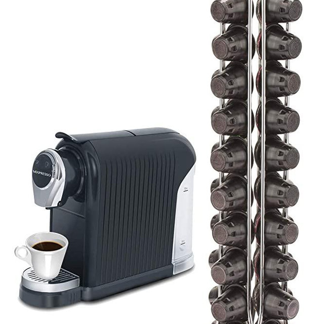 Mixpresso Capsule Spinning Carousel Holder I 360 Degree Rotatable Coffee Capsules Holder Rack I Solid Base | Holds 40 Coffee Pods Easy Access, Espresso Pod Holder For Home & Office