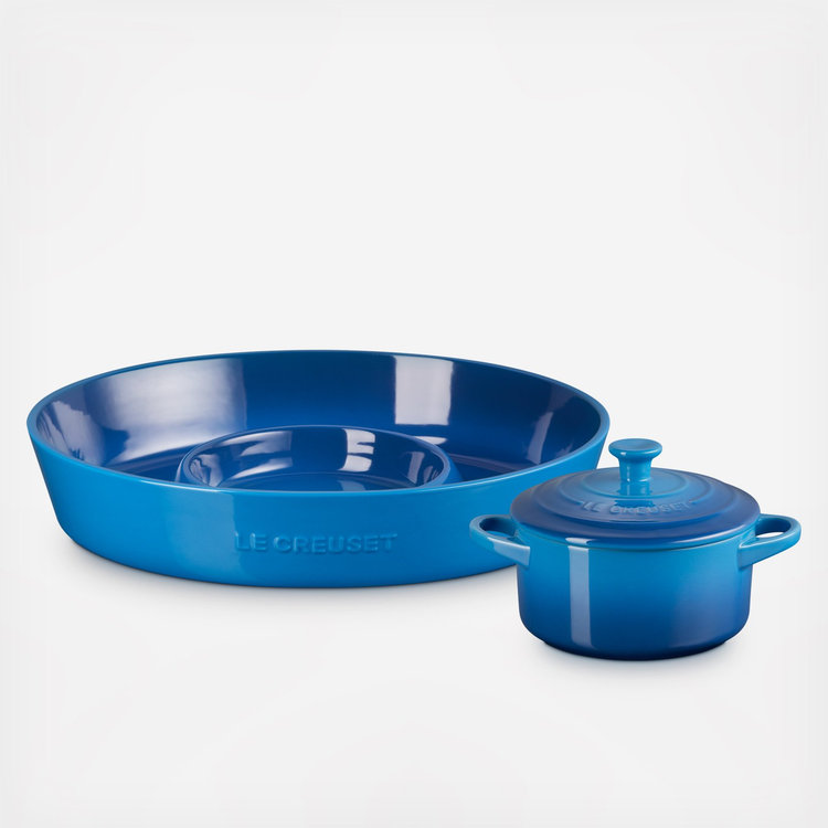 Le Creuset, Signature Chip & Dip Platter with Mini Round Cocotte