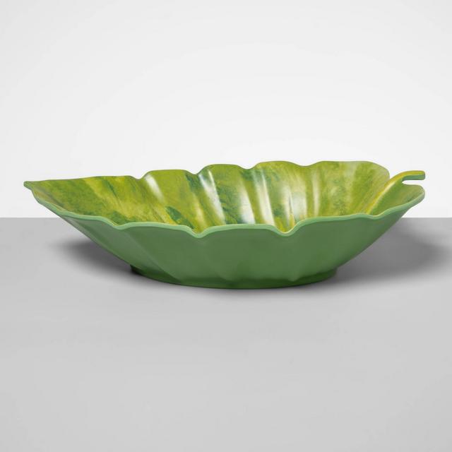 66oz Melamine Leaf Serving Bowl Green - Opalhouse™