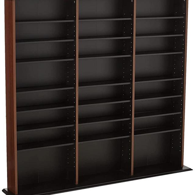 Prepac Triple Width Wall Storage Cabinet, Cherry and Black