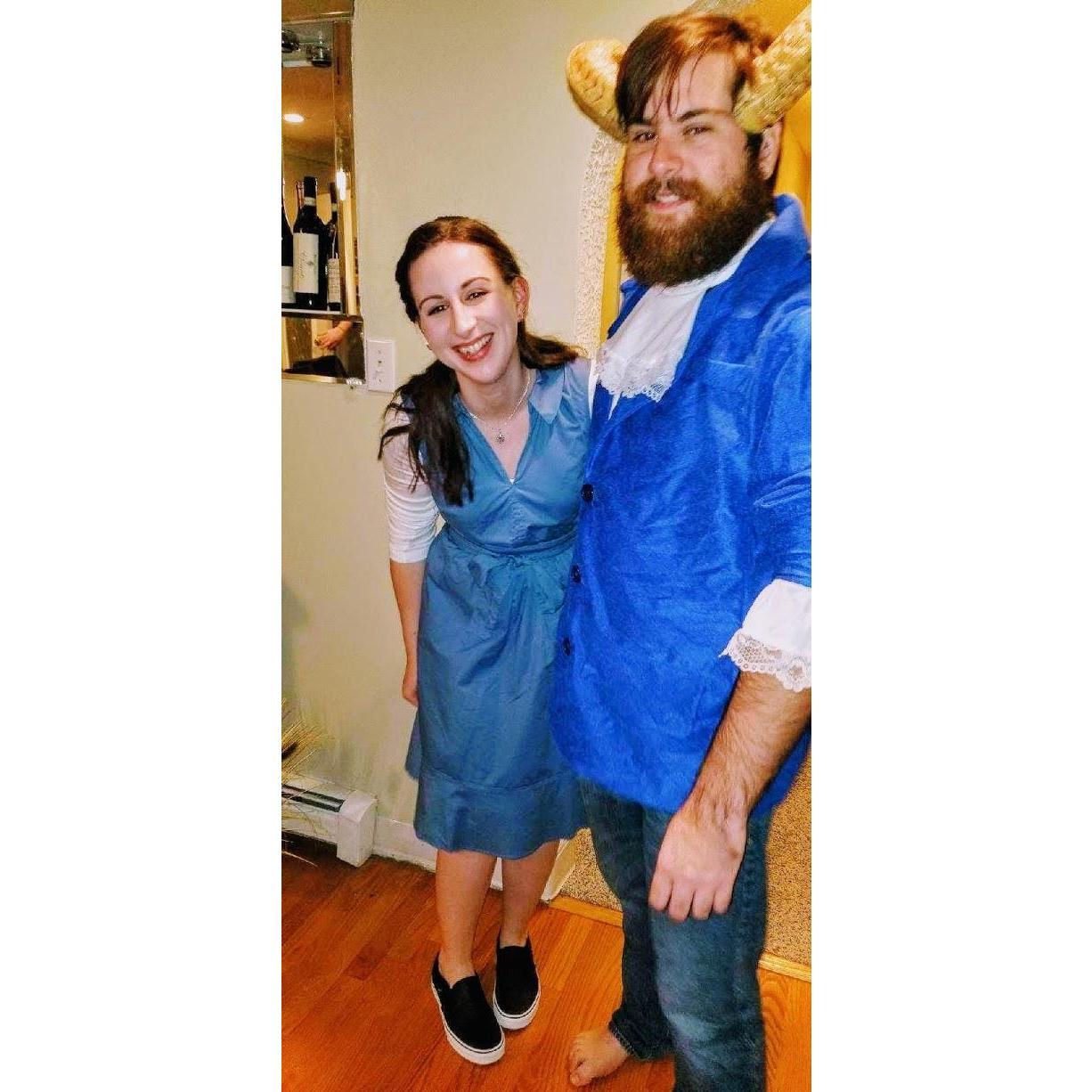 Our first Halloween. We went as "beauty and the beast."