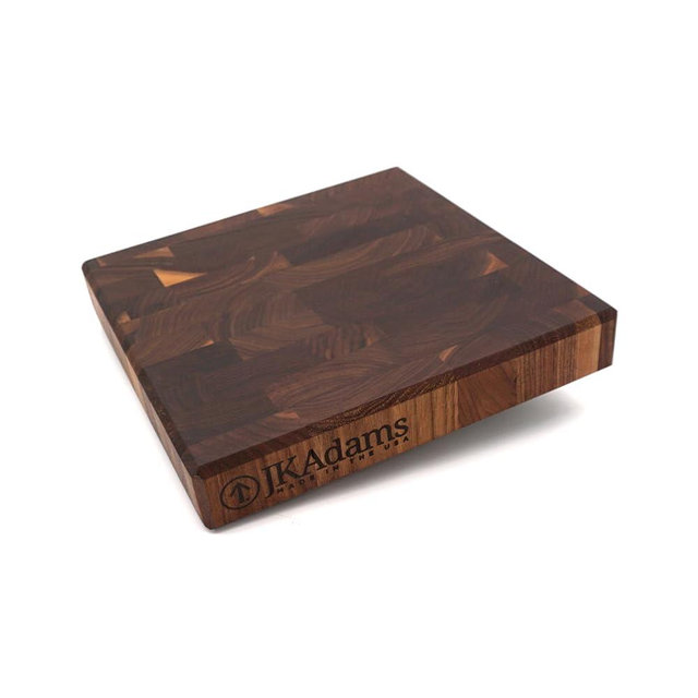 JK Adams, Professional Series End Grain Cutting Board Walnut, 12"x12"x2", Wood Cutting Board, Wooden Cutting Boards for Kitchen, Wooden Cutting Board, Butcher Block, Wood Cutting Boards for Kitchen