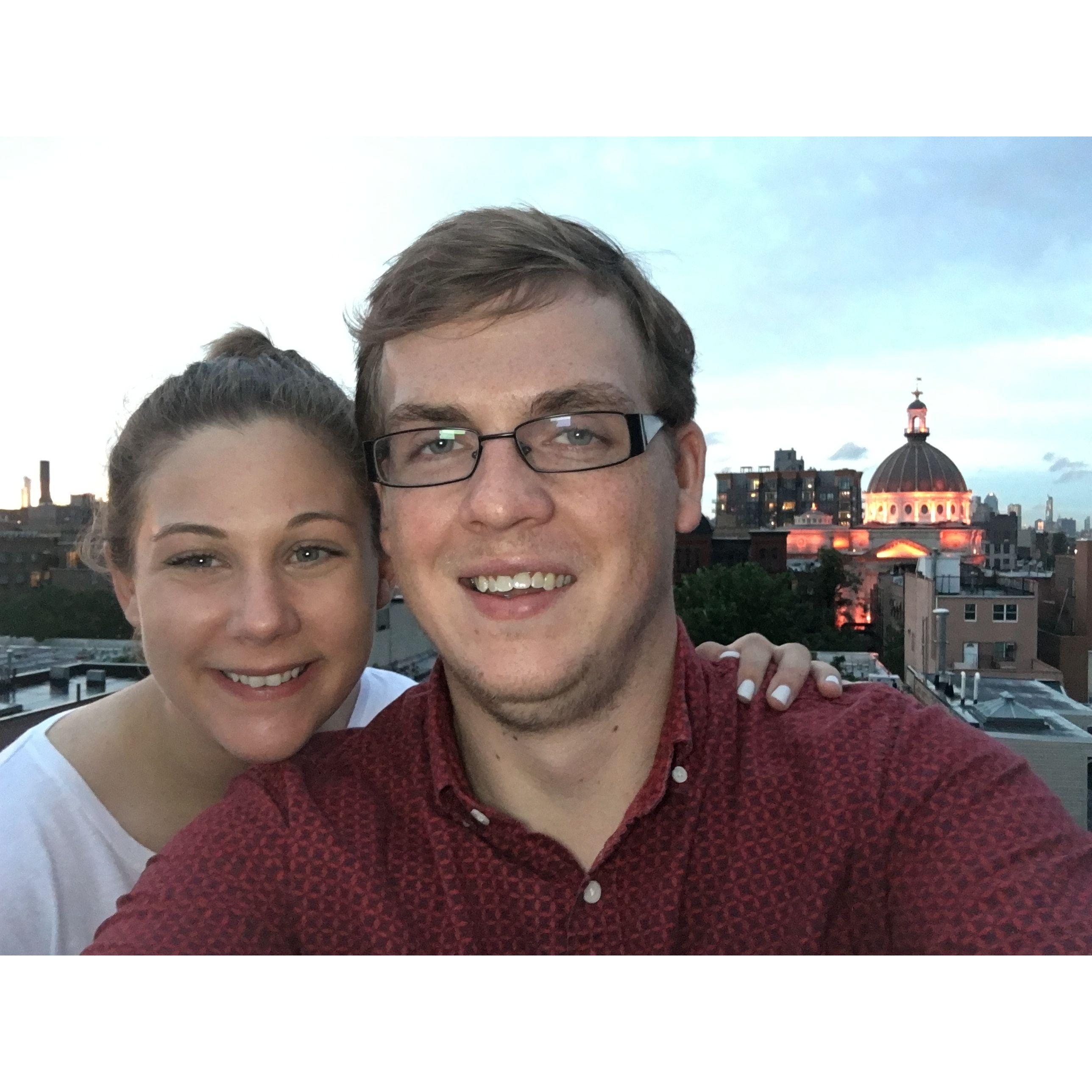 Our first photo after both moving to NYC!