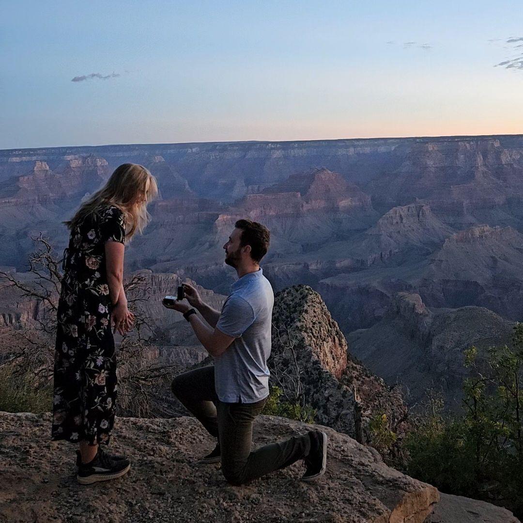 The moment Chet proposed at sunrise in Grand Canyon National Park - September 2025
