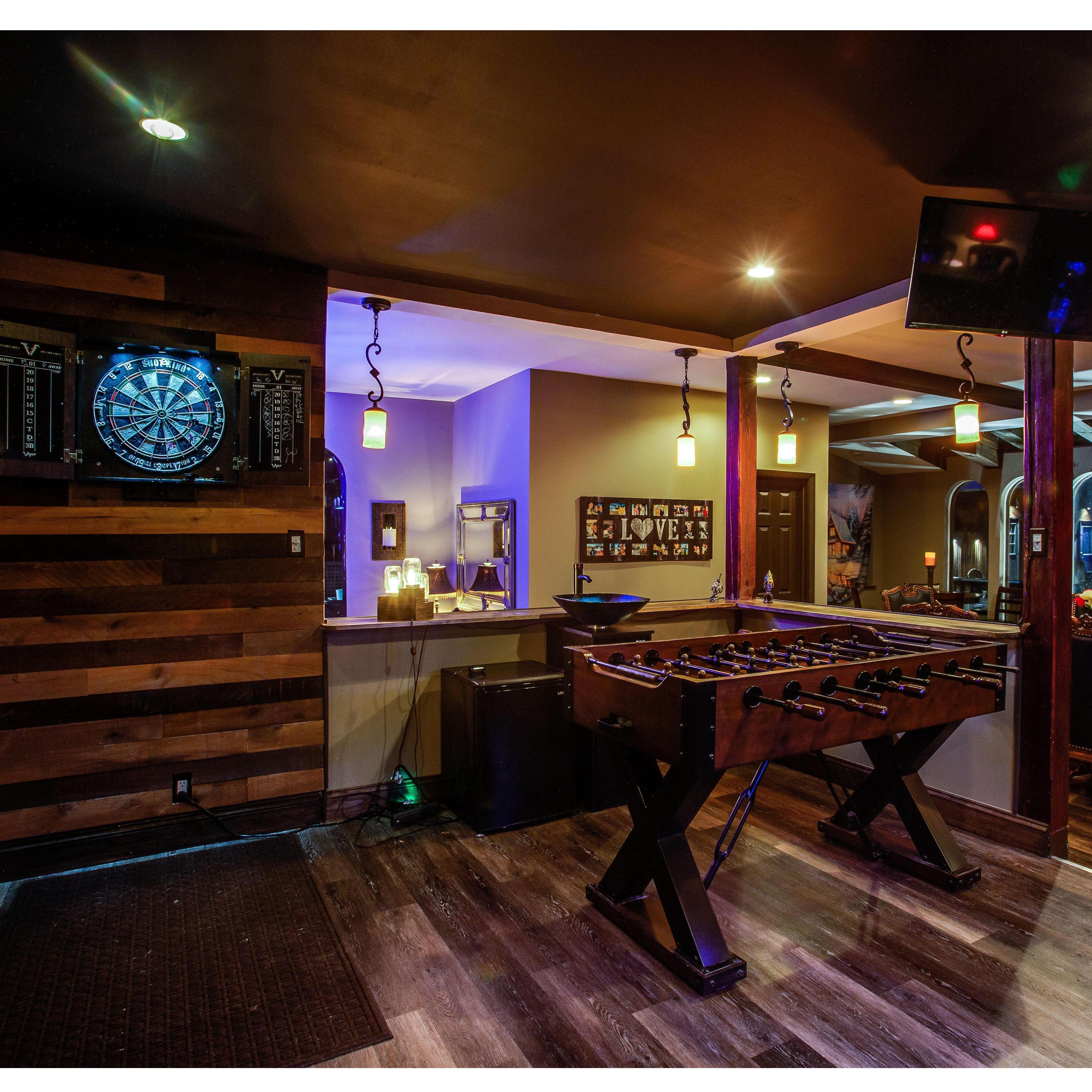 Can't forget darts and foosball!