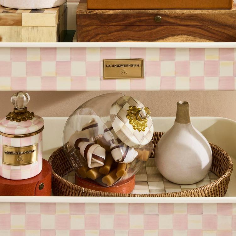 MacKenzie-Childs, Rosy Check 3-Tier Kitchen Cart | Zola