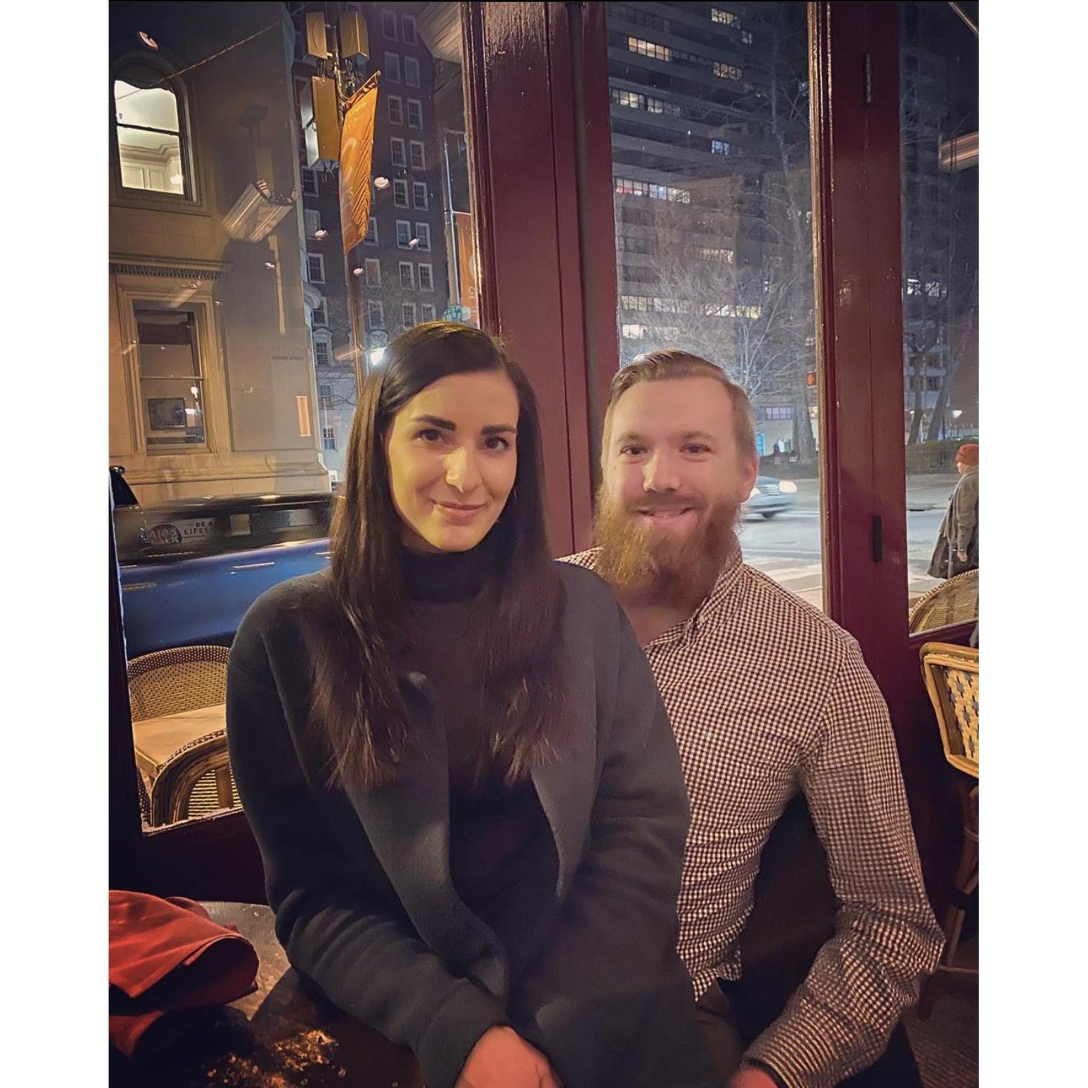 Birthday dinner 2020, when Adams beard was getting a little wild!