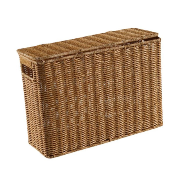 DimyFew Narrow and Tall Storage Box with Handle Storage Bins Decorative Storage Bin Narrow Basket Bin for Clothing Closets Kitchen, S