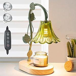 Flower Candle Warmer Lamp with Timer,Dimmable Candle Lamp Warmer,Adjustable Height Candle Warmer for All Jar Candles,Bedroom Living Room Home Decor Aesthetic Christmas Birthday Gifts (Morning Glory)