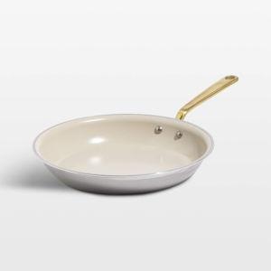 12'' Made In CeramiClad Non-Stick Sand Fry Pan with Stainless Steel Hardware + Reviews | Crate & Barrel