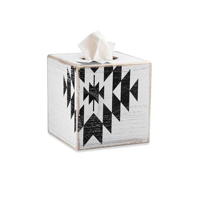 Western Bathroom Accessories – Square Rustic Wooden Tissue Box Cover for Western Bathroom Decor & Western Home Decor – Handmade Aztec Tissue Holder – Southwestern Decor – Fits Kleenex Cubes