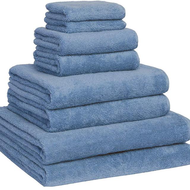 Home and Plan - Fast Drying Extra Large Bath Towel Set, Decorative & Luxury Premium Turkish Cotton Towels for Clearance - Spa & Hotel Quality - Pack of 8 Including 2 Oversized Bath Sheets (30x60) - Blue