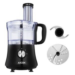 Aicok 8-Cup Food Processor, Food Chopper 2-Speed 500W, Exact Slice/Shred/Grind System, Compact Storage, Black
