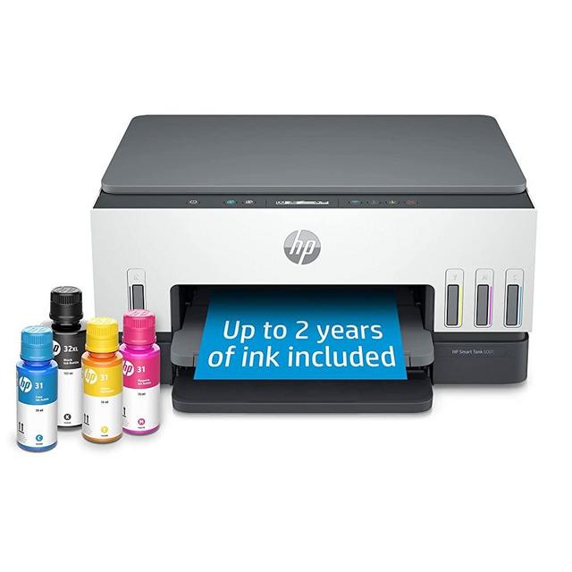 HP Smart Tank 6001 Wireless All-in-One Cartridge-Free Ink Tank Printer, up to 2 Years of Ink Included, Mobile Print, scan, Copy (