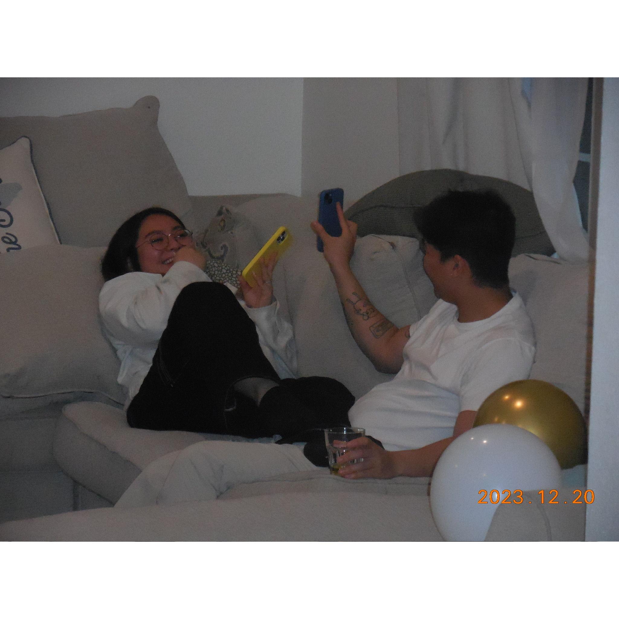 Giggles after engagement