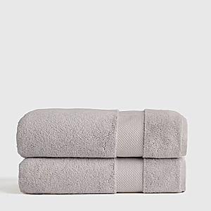 Quince Turkish Ultra Plush Bath Towel (Set of 2) in Grey