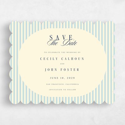 Yellow Scalloped Wedding Save the Date - Madison Landscape