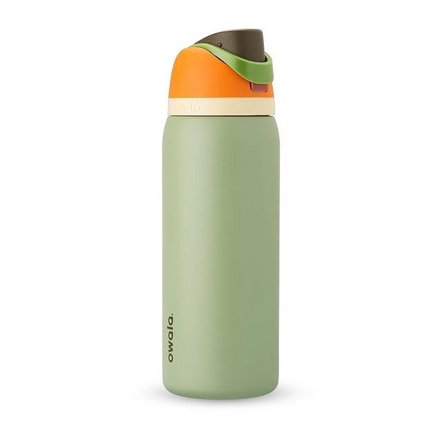 Owala FreeSip Insulated Stainless Steel Water Bottle with Straw for Sports and Travel, BPA-Free, 32-oz, Orange/Green (Camo Cool)