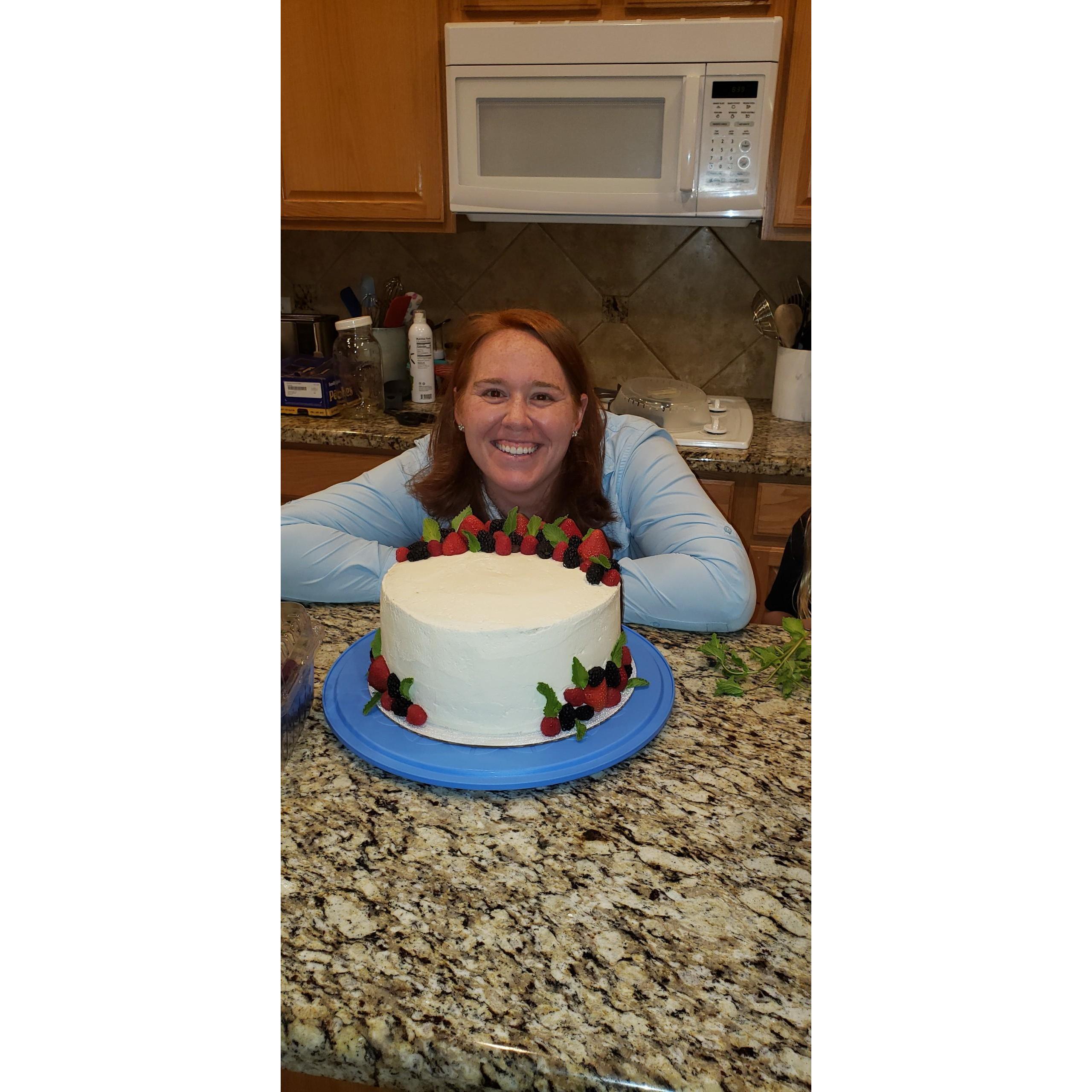 Ashley decided to make our cake. It was delicious.