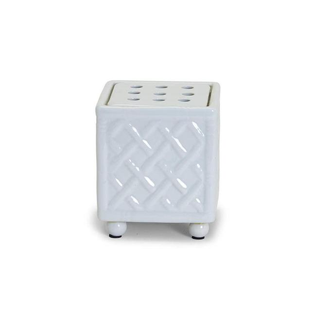 Two's Company Faux Bamboo Square Floral Arranger