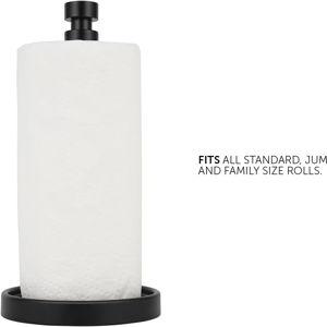 Ivilon Countertop Paper Towel Holder - Steady and Easy Tear - Fits All Paper Towel Rolls - Black