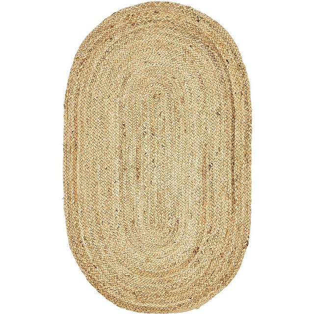 Unique Loom 3'3"x5' Braided Jute Dhaka Natural Indoor Area Rug