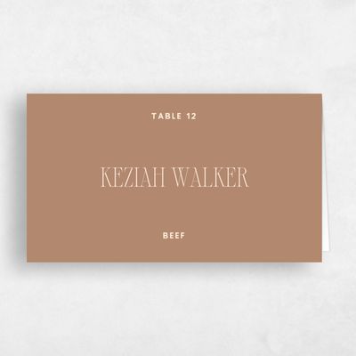Camel, Brown Wedding Place Card - Solange Beef