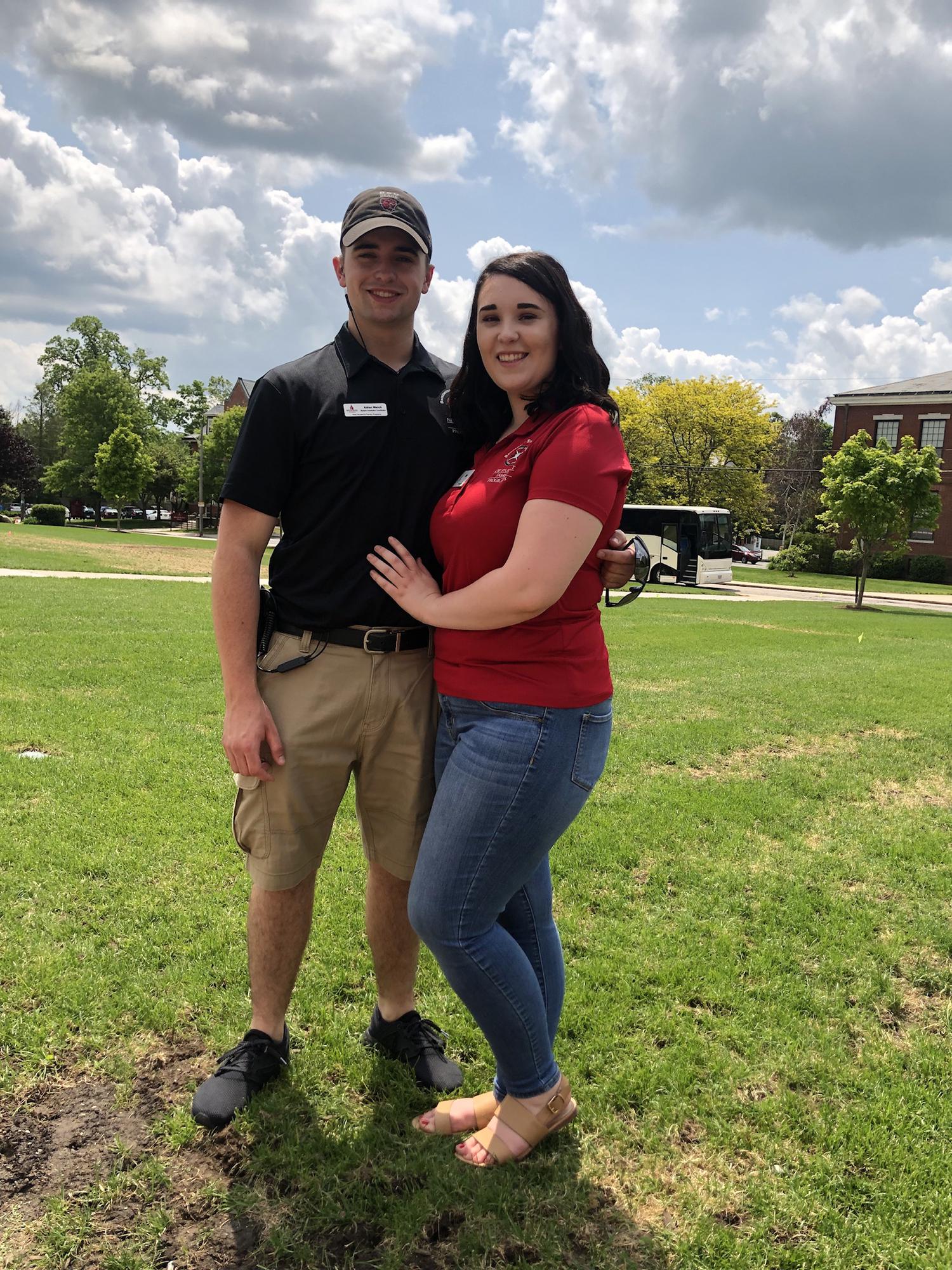 Megan and Aidan as an Orientation Coordinator and OL! Summer 2019.