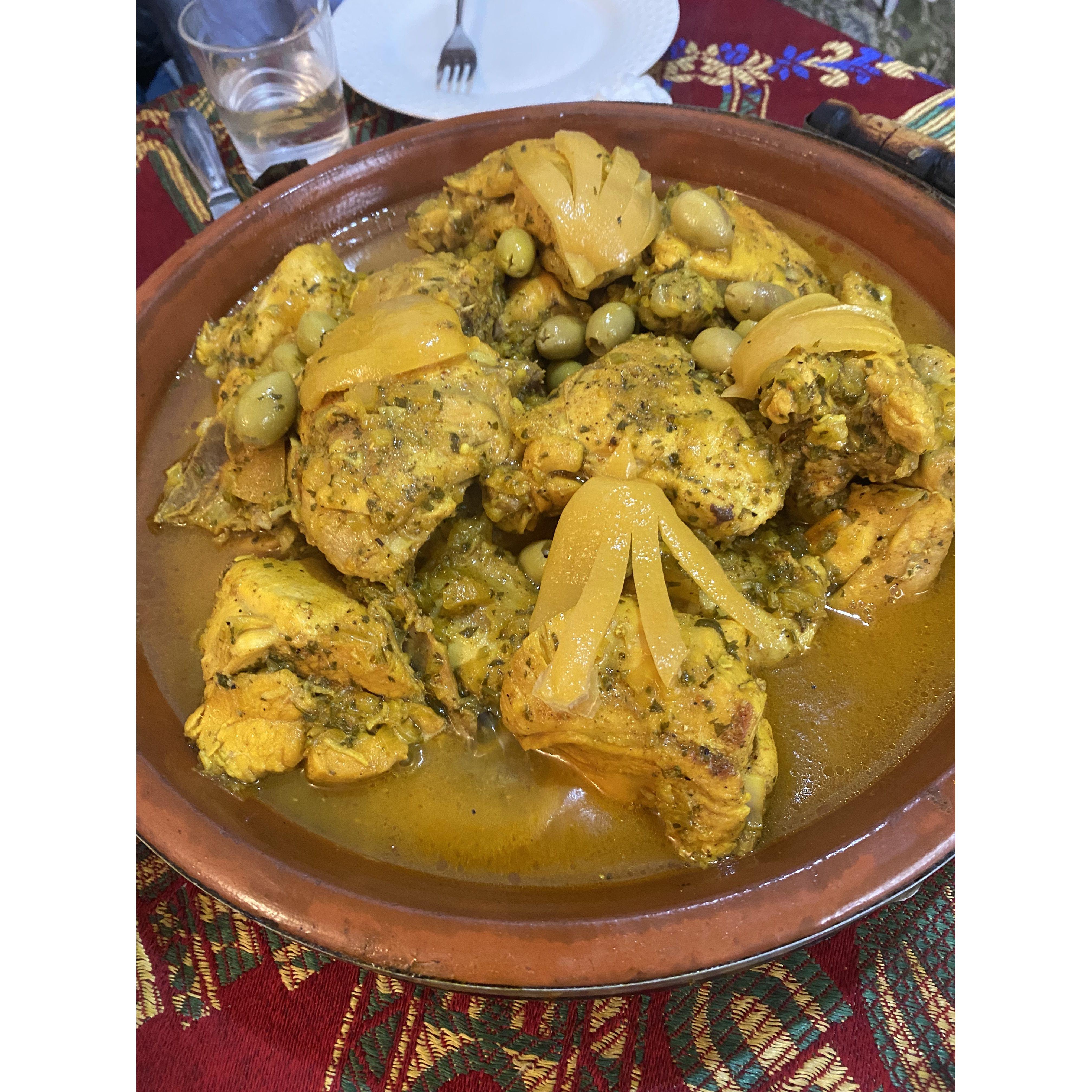 Chicken tagine with preserved lemon
