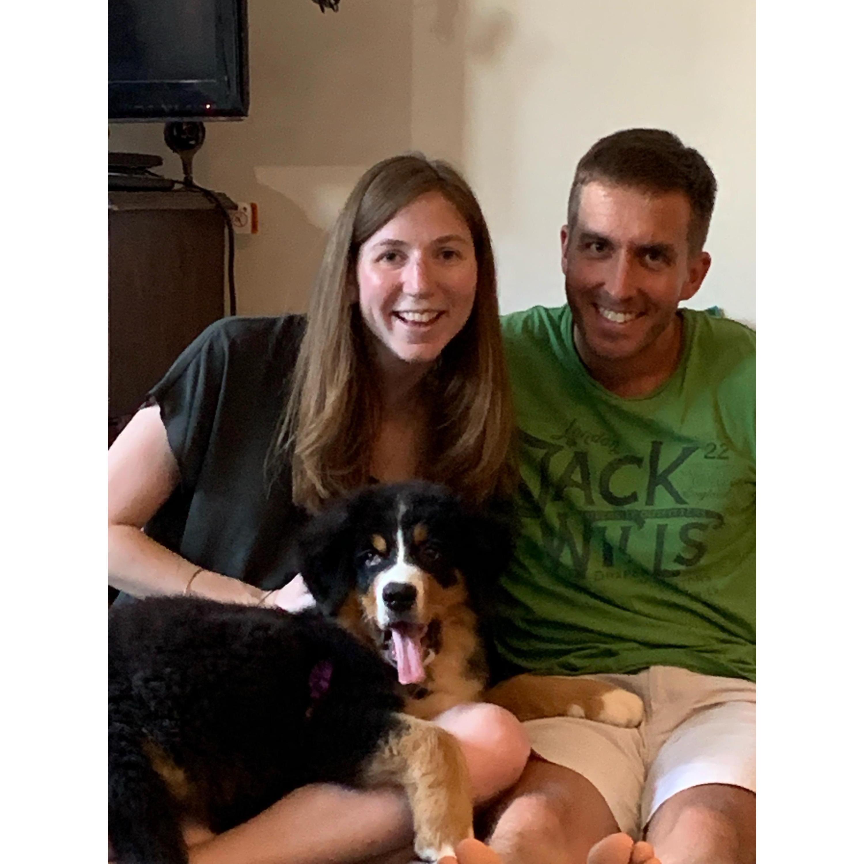With our niece, Burrito, when she was just a puppy in fall 2019!