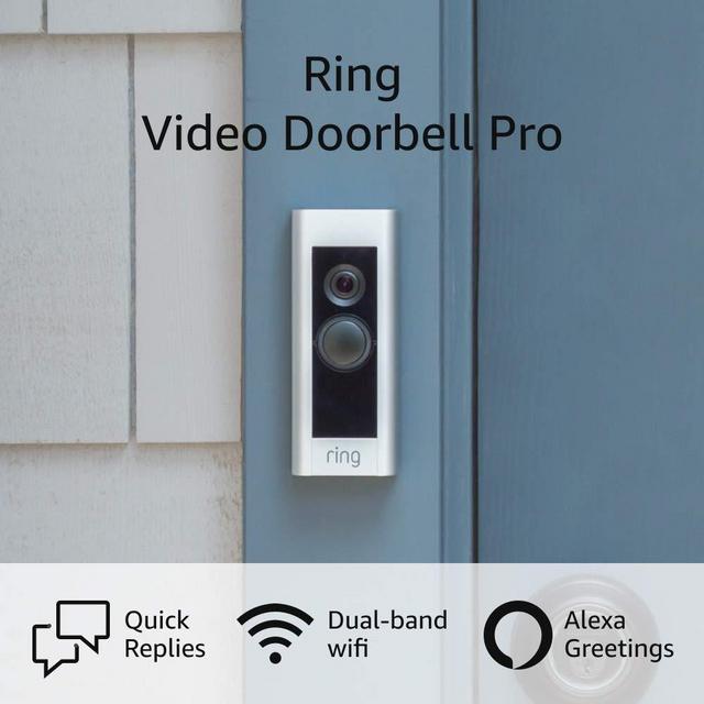 Ring Video Doorbell Pro – Upgraded, with added security features and a sleek design (existing doorbell wiring required)