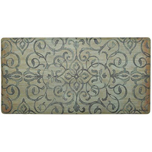 Oversized 20"x39" Anti-Fatigue Embossed Floor Mat (RUSTIC MEDALLION GREEN)