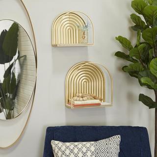 Contemporary Arched 2-Piece Wall Shelf Set