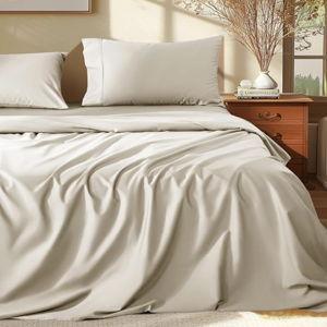 Egyptian Cotton King Size Sheets Set - 1000 Thread Count 4 Piece(Cream,King)