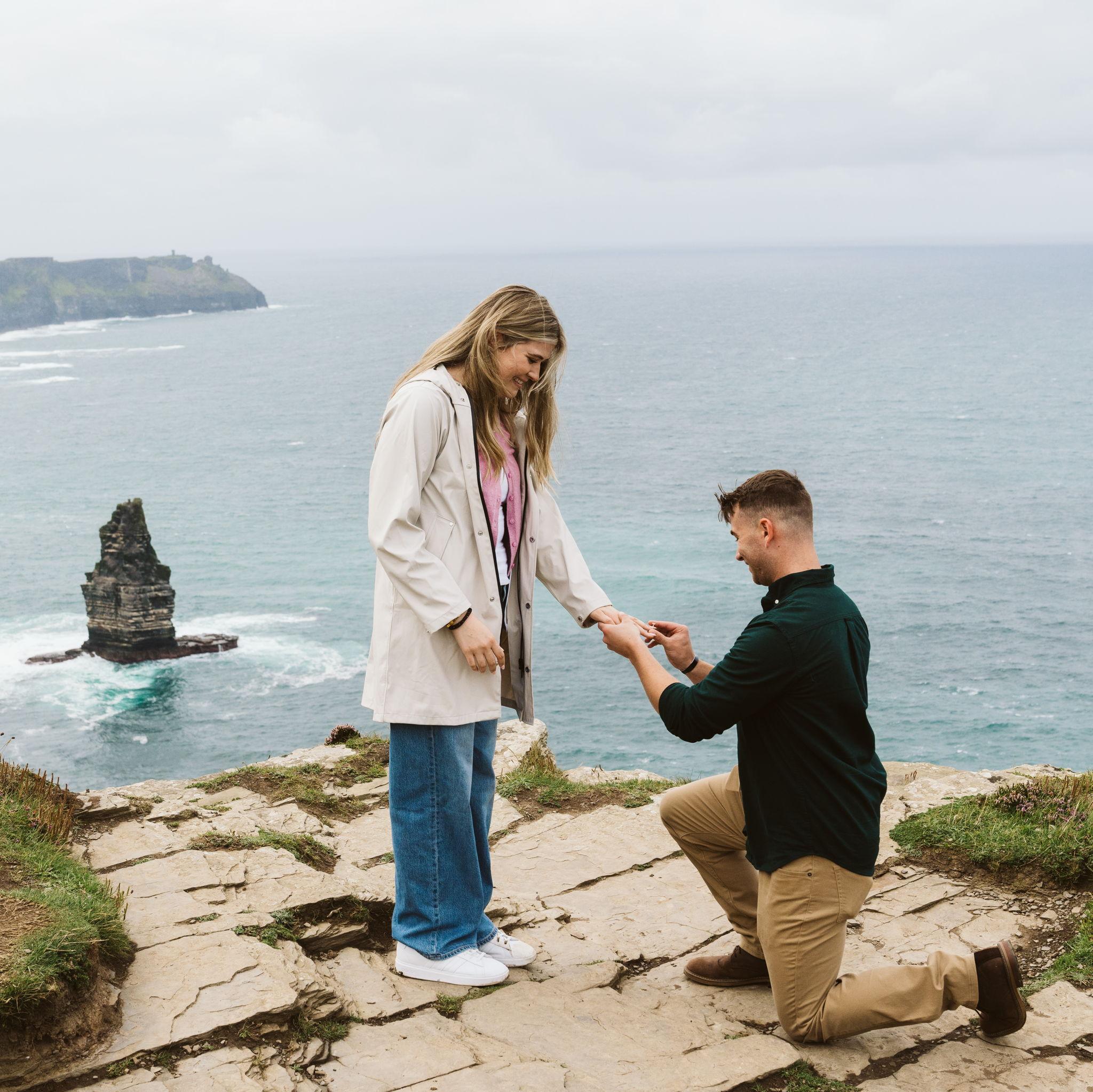 Ethan proposing at the Cliffs of Moher in Ireland💍- August 22, 2024