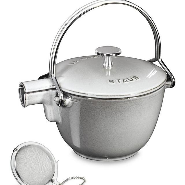 Staub Cast-Iron Round Tea Kettle, 1-Qt., Graphite