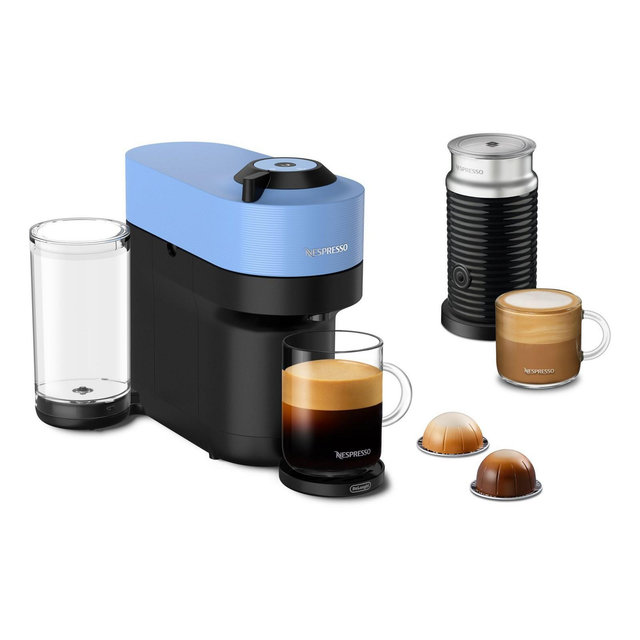 Nespresso Vertuo Pop+ Coffee Machine with Aeroccino by De'Longhi Pacific Blue ENV92AAE