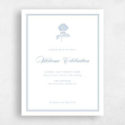 Blue Wedding Enclosure - Newport Welcome Party Letterpress