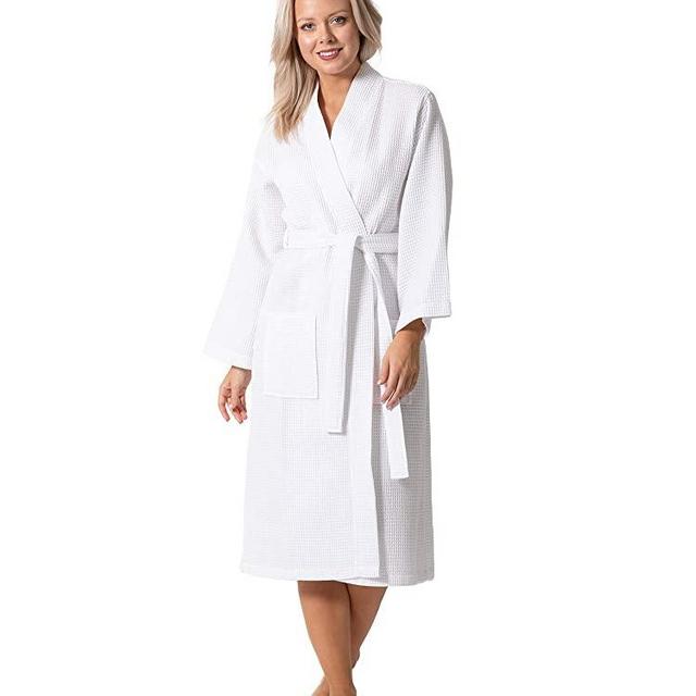 Turkish Linen Waffle Knit Lightweight Kimono Spa & Bath Robes for Women - Quick Dry - Soft