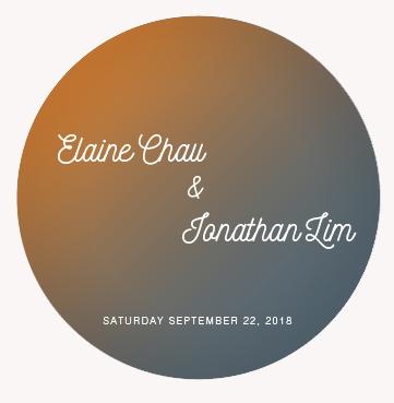 The Wedding Website of Elaine Chau and Jonathan Lim