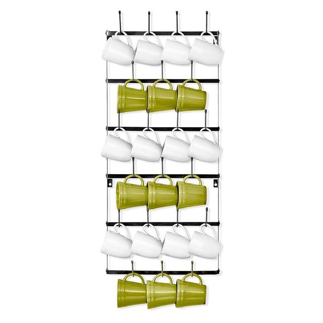 Sorbus Mug Rack for Wall - Small Rustic Coffee Mug Holder Wall Mount with 21 Hooks, Coffee Cup Display Rack, 6-Tier Metal Mug Organizer for Home, Kitchen & Bar, Coffee Station, Dining Room