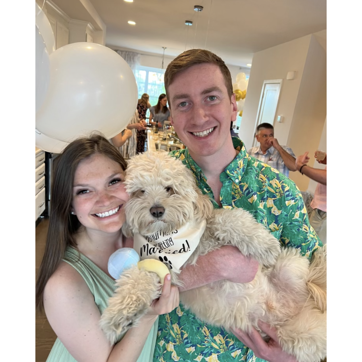 Wally says "yes" at our engagement party in Michigan