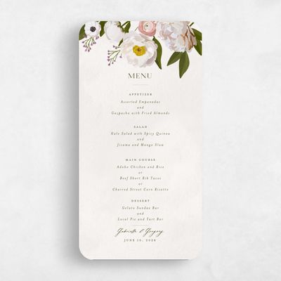 Beige Rounded Wedding Menu - Verano