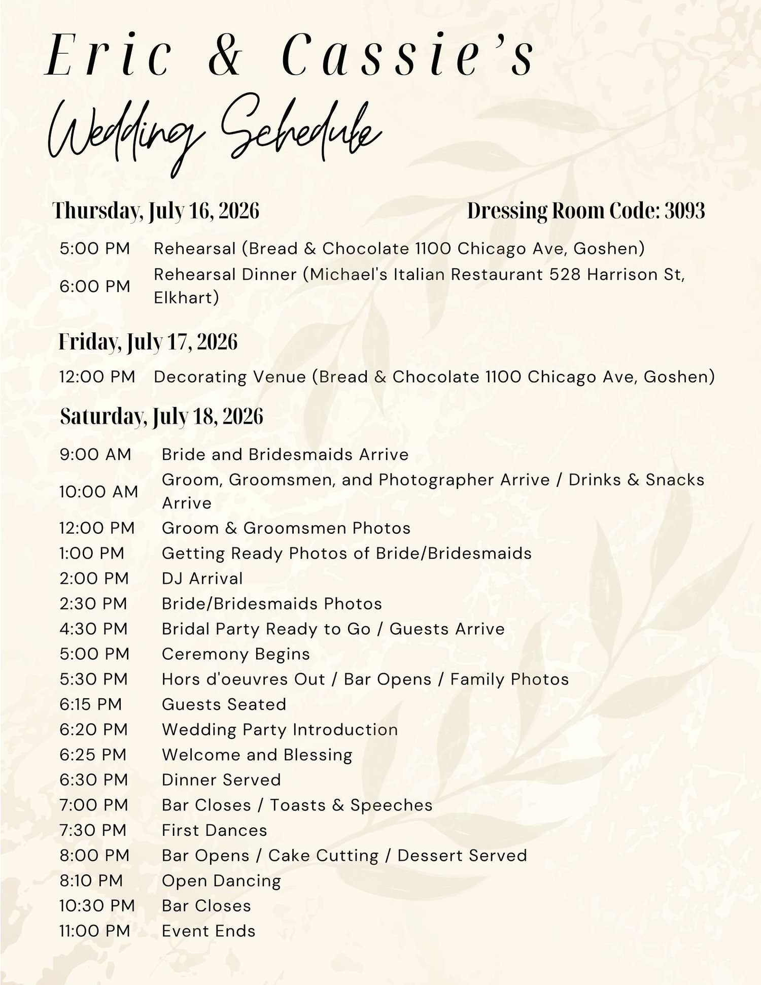 The Wedding Website of Cassie Wery and Eric Shaffer