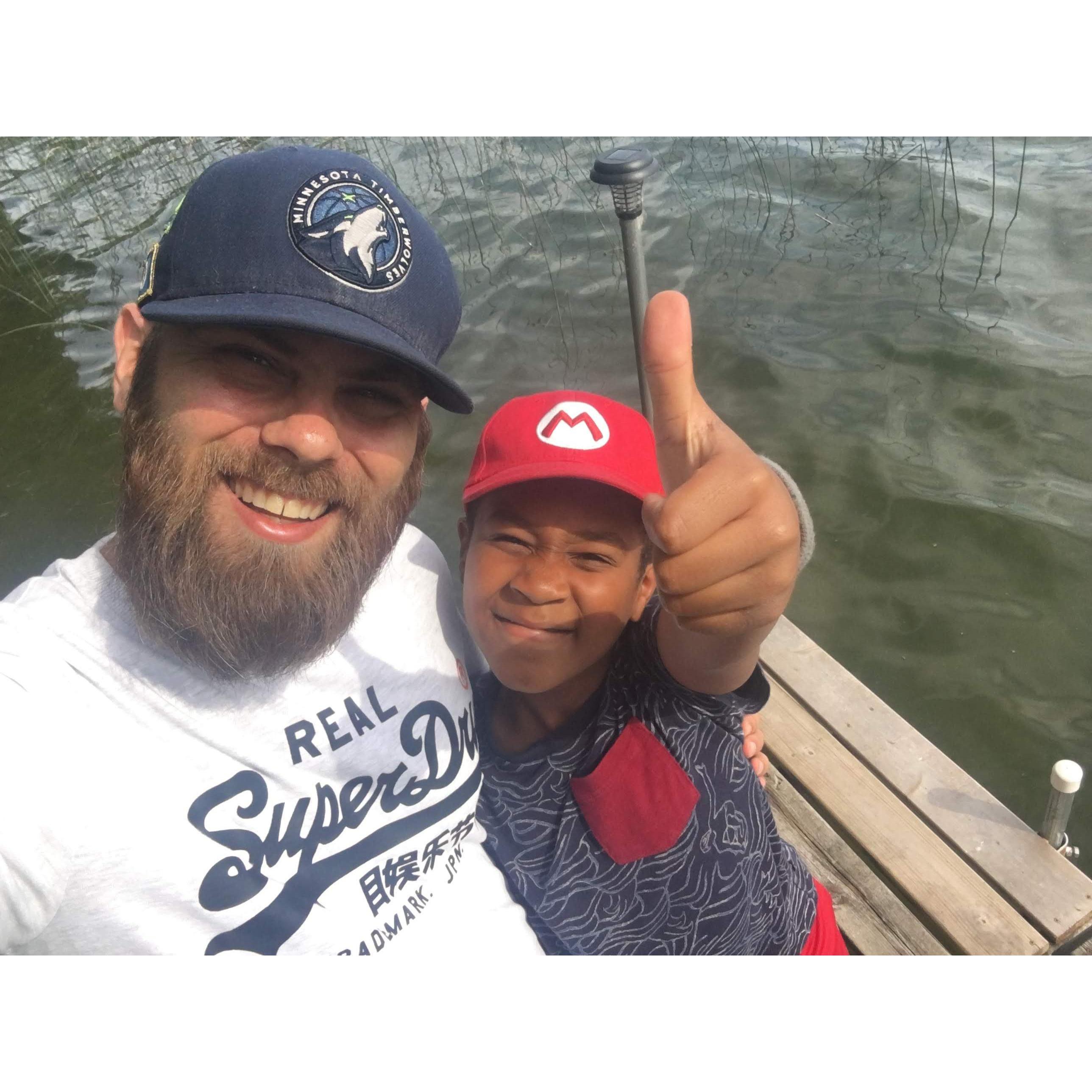 Aiden & Derek on their boys trip in Minnesota in 2019.