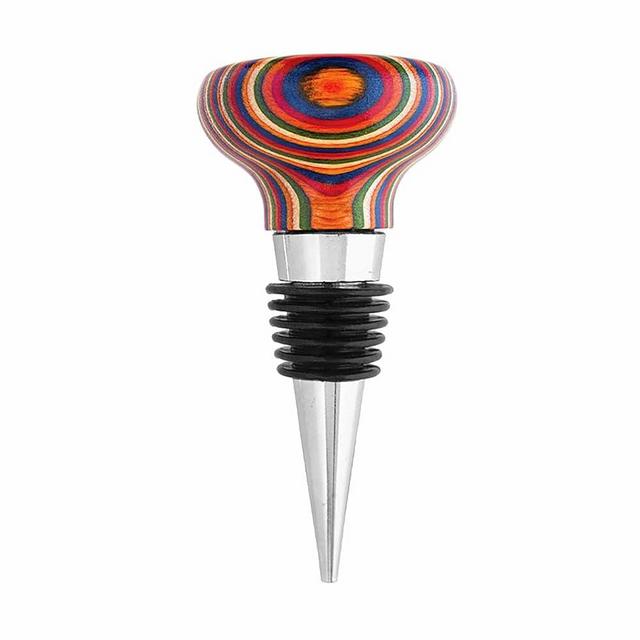 Totally Bamboo Baltique Marrakesh Collection Wine Bottle Stopper, Multicolor Leak-Proof & Reusable Wine Saver, Preserves Beverage Freshness