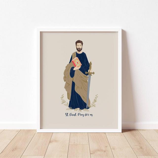 St. PAUL THE APOSTLE - Catholic Saint Art Print - Digital Download - Communion of Saints -Saint Series - Catholic School Class