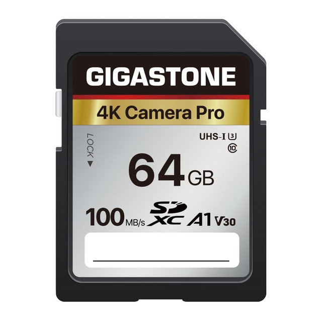 【5-Years Data Recovery】 GIGASTONE 64GB SD Card, 4K Camera Pro, A1 V30 SDXC Memory Card 4K UHD Video Compatible with Canon Digital Camera, with 1 Mini Cases