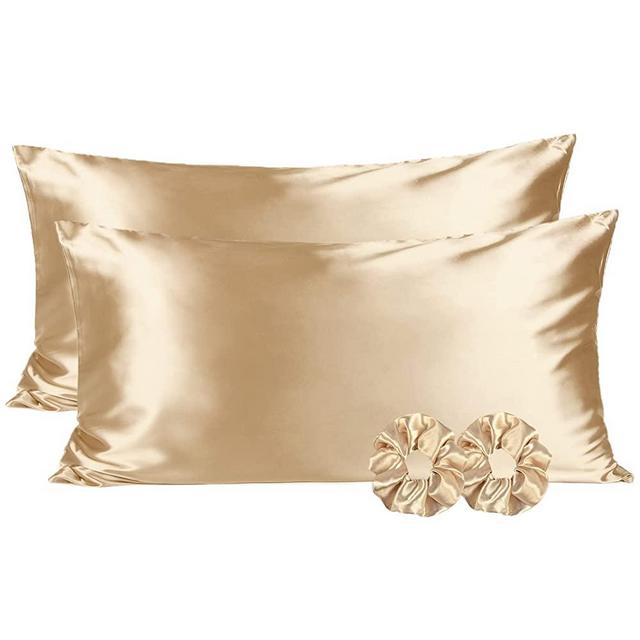 YANIBEST Satin Pillowcase for Hair and Skin Care Silk Pillowcase 2 Pack King Size Pillow Cases Set of 2 -Satin Cooling Pillow Covers with Hidden Zipper Floral Print