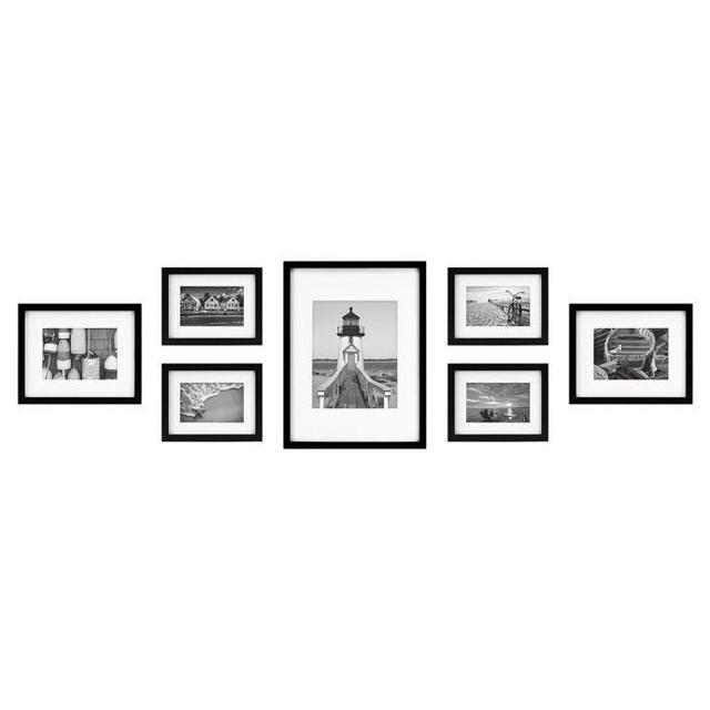 7-Piece Gallery Picture Frame Web in Black